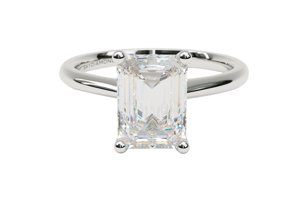 Silver diamond ring