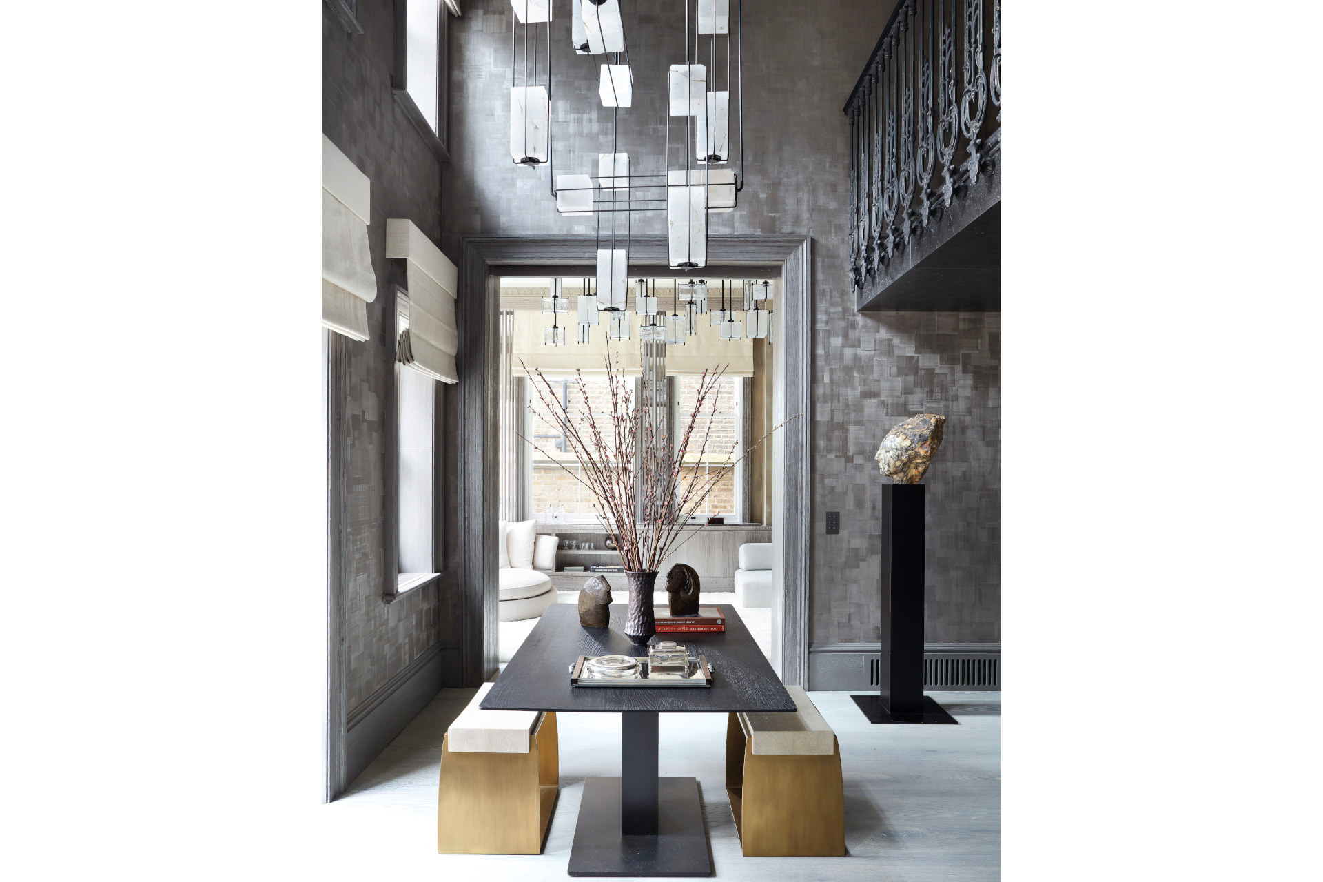 Grey dining area