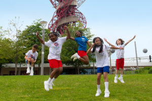 Children jumping in the air