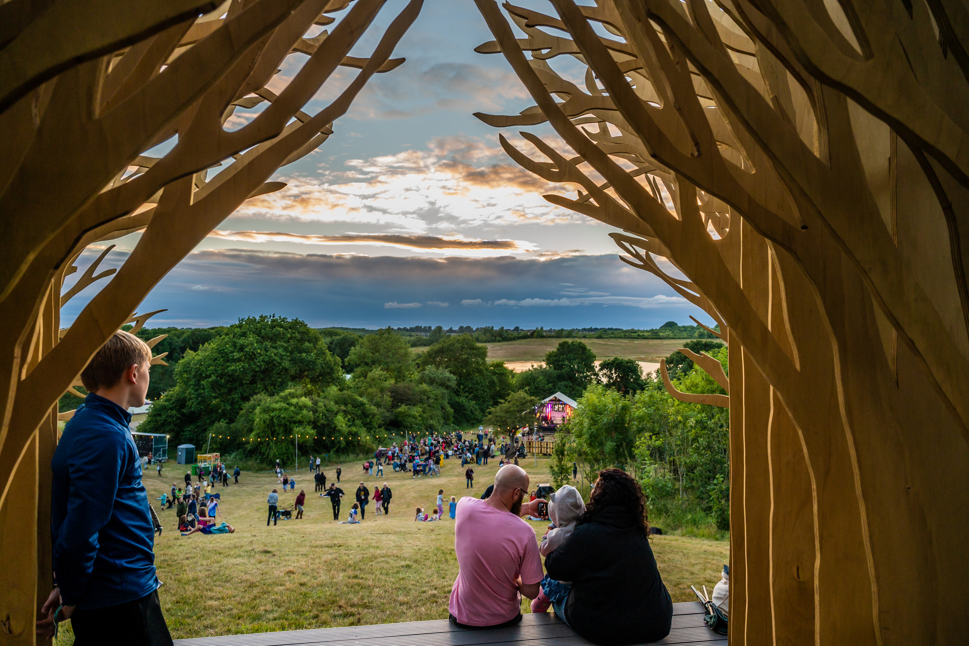 A family at Timber Festival