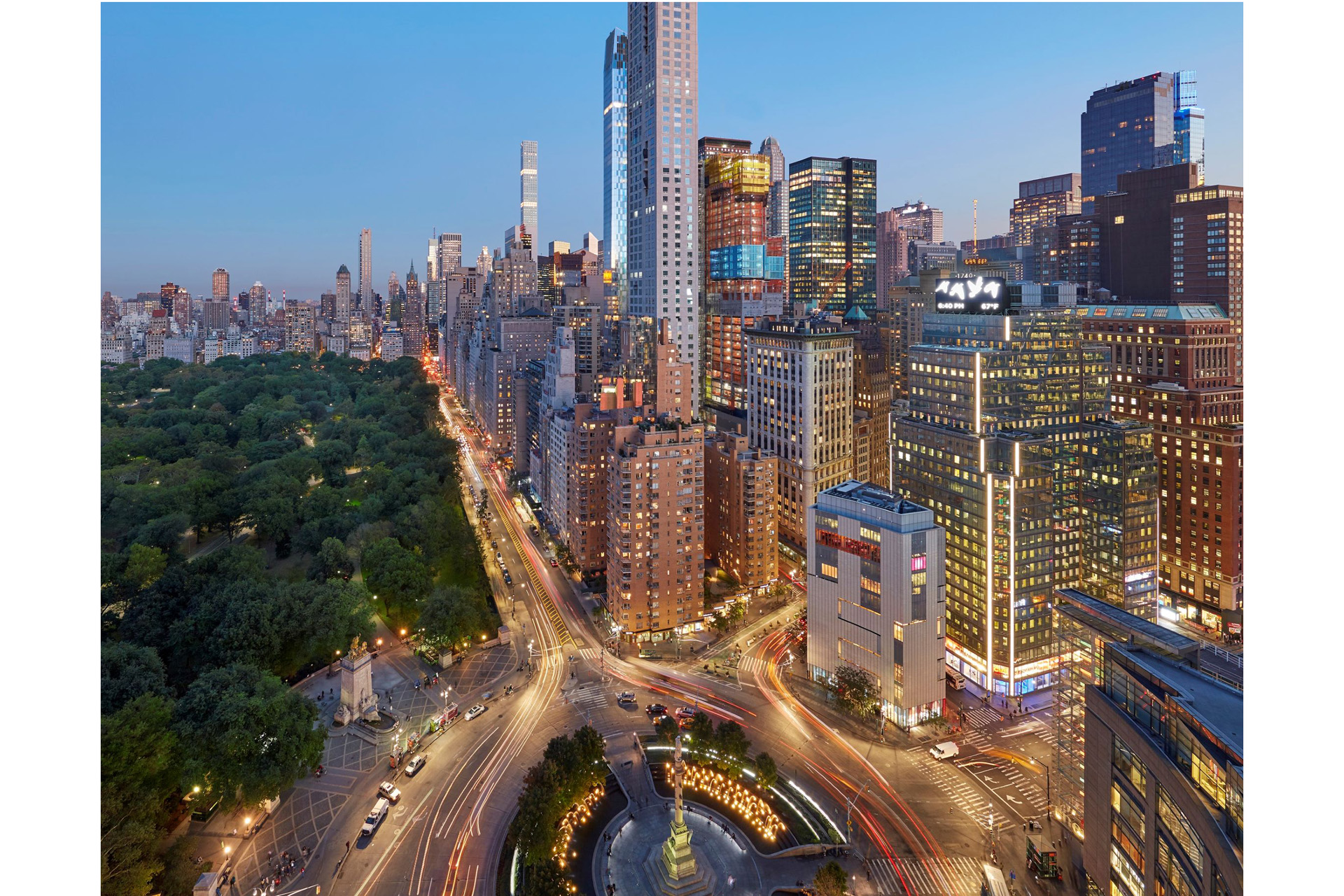 View from Mandarin Oriental, New York at dusk