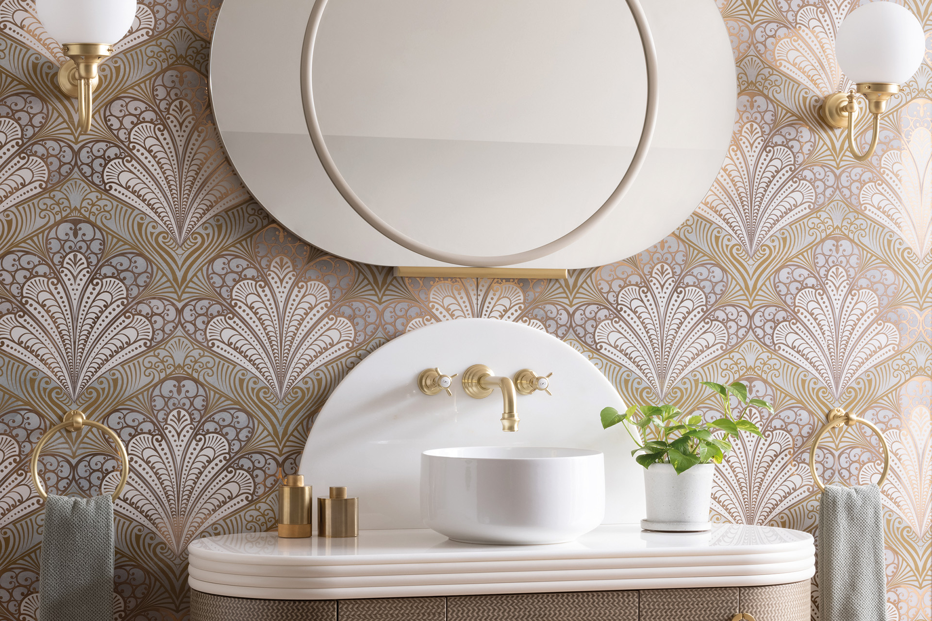 Mirror and sink designed by West One Bathrooms