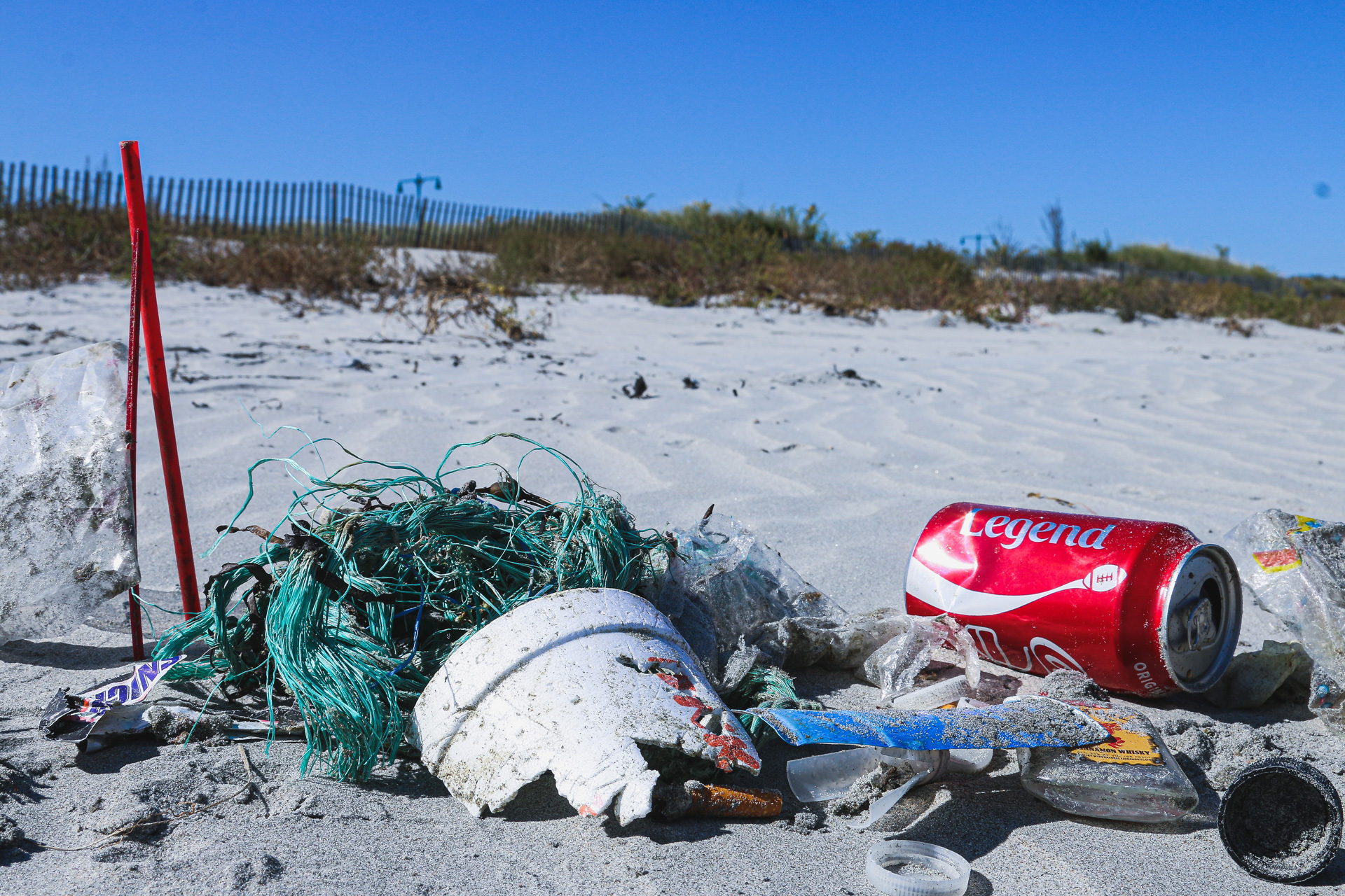 Rubbish on a beach