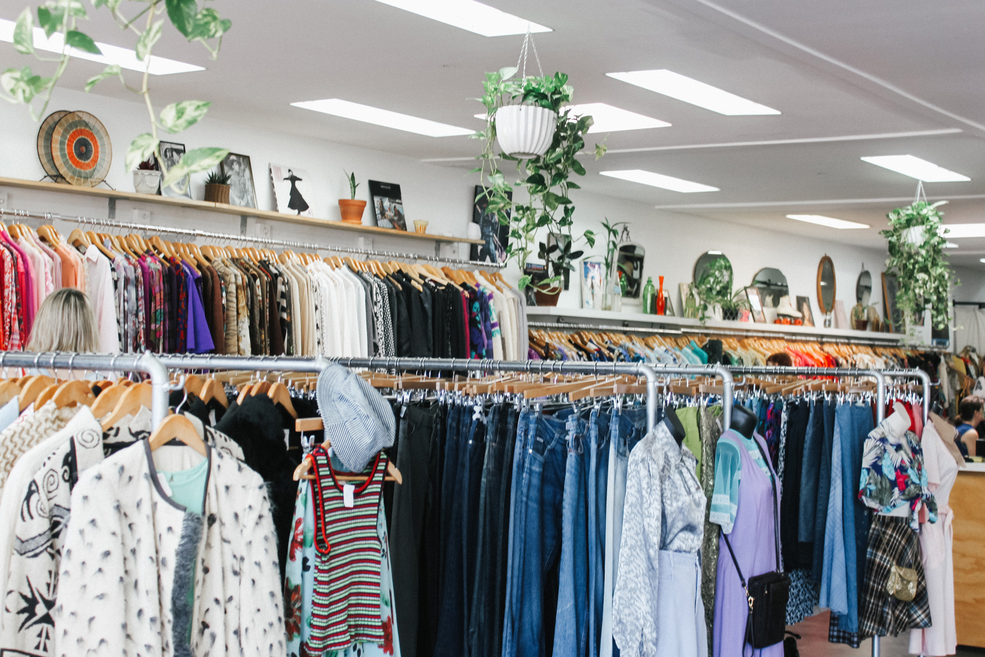 Clothes at a charity shop