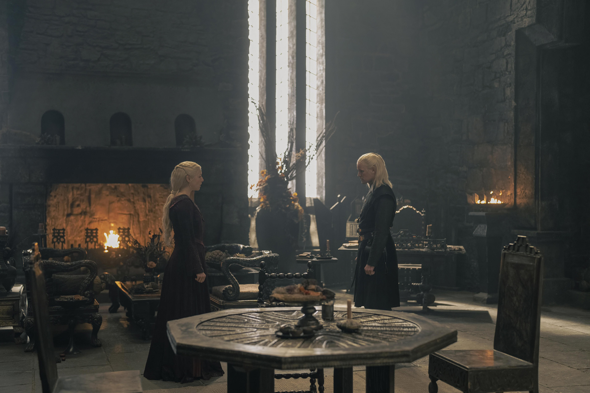 Emma D'Arcy as Princess / Queen Rhaenyra Targaryen & Matt Smith as Prince Daemon Targaryen