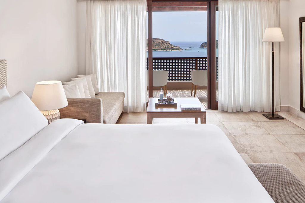 A bedroom at Blue Palace, Crete