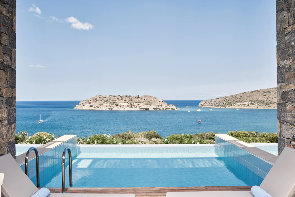 A swimming pool at Blue Palace, Crete