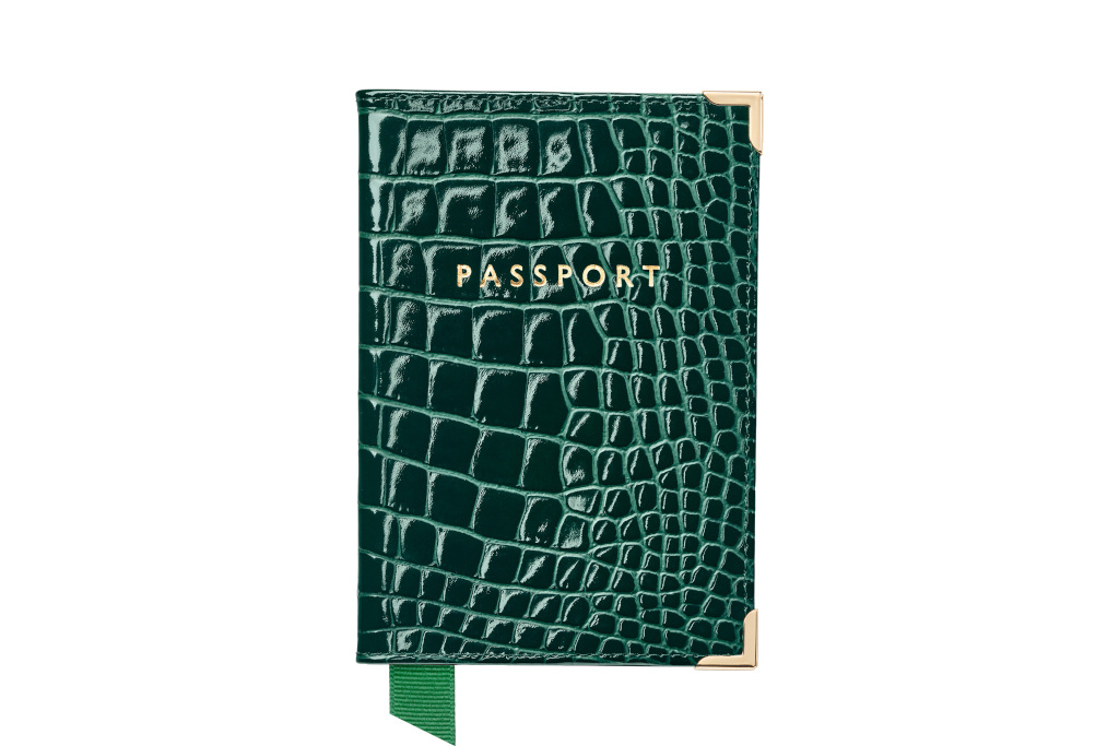 Green croc passport cover