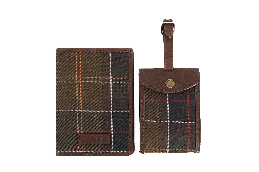 Tartan passport holder and luggage tag