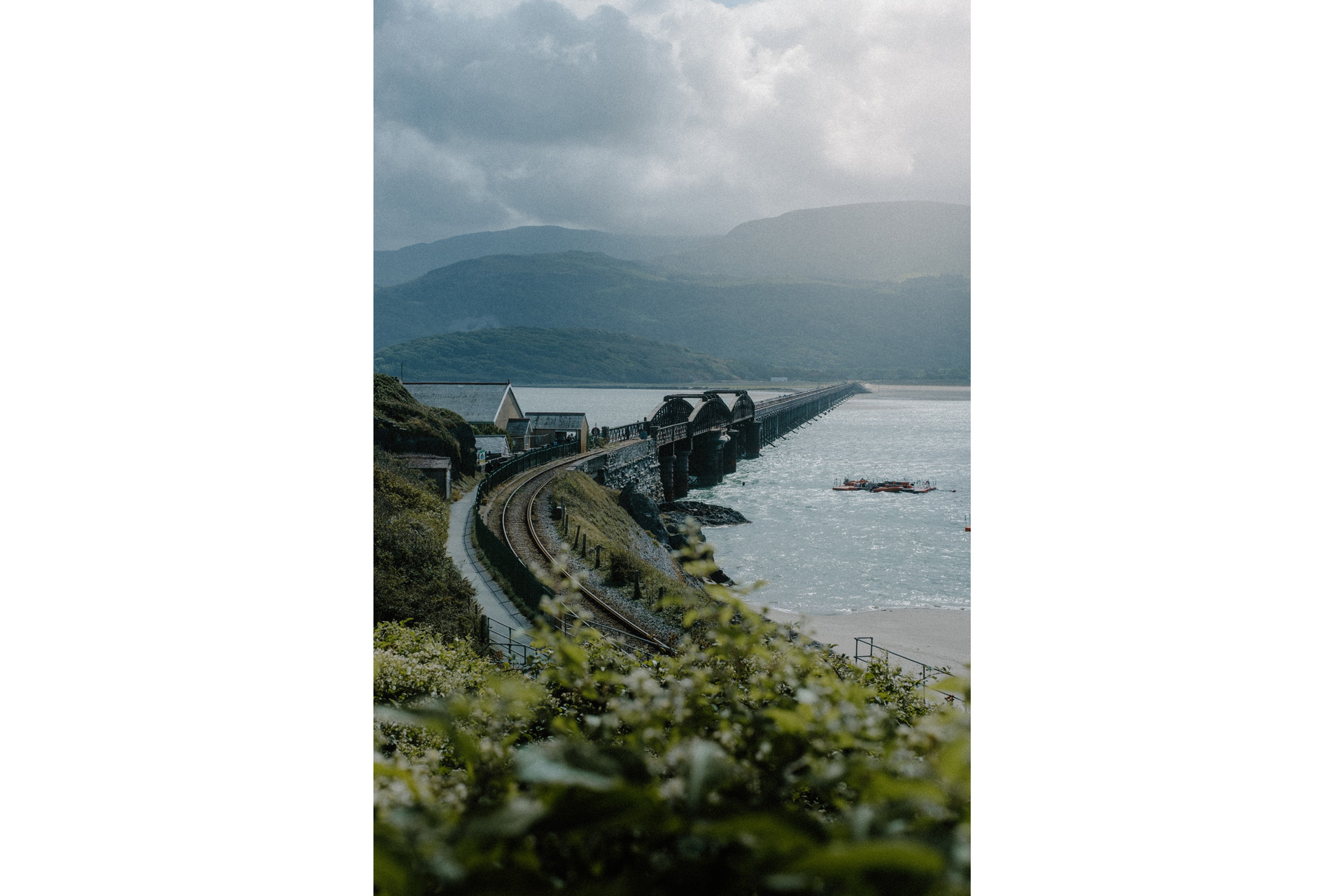 Train track at Barmouth Bridge