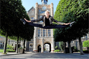 Ben Moon jumps for joy at results from Brighton College