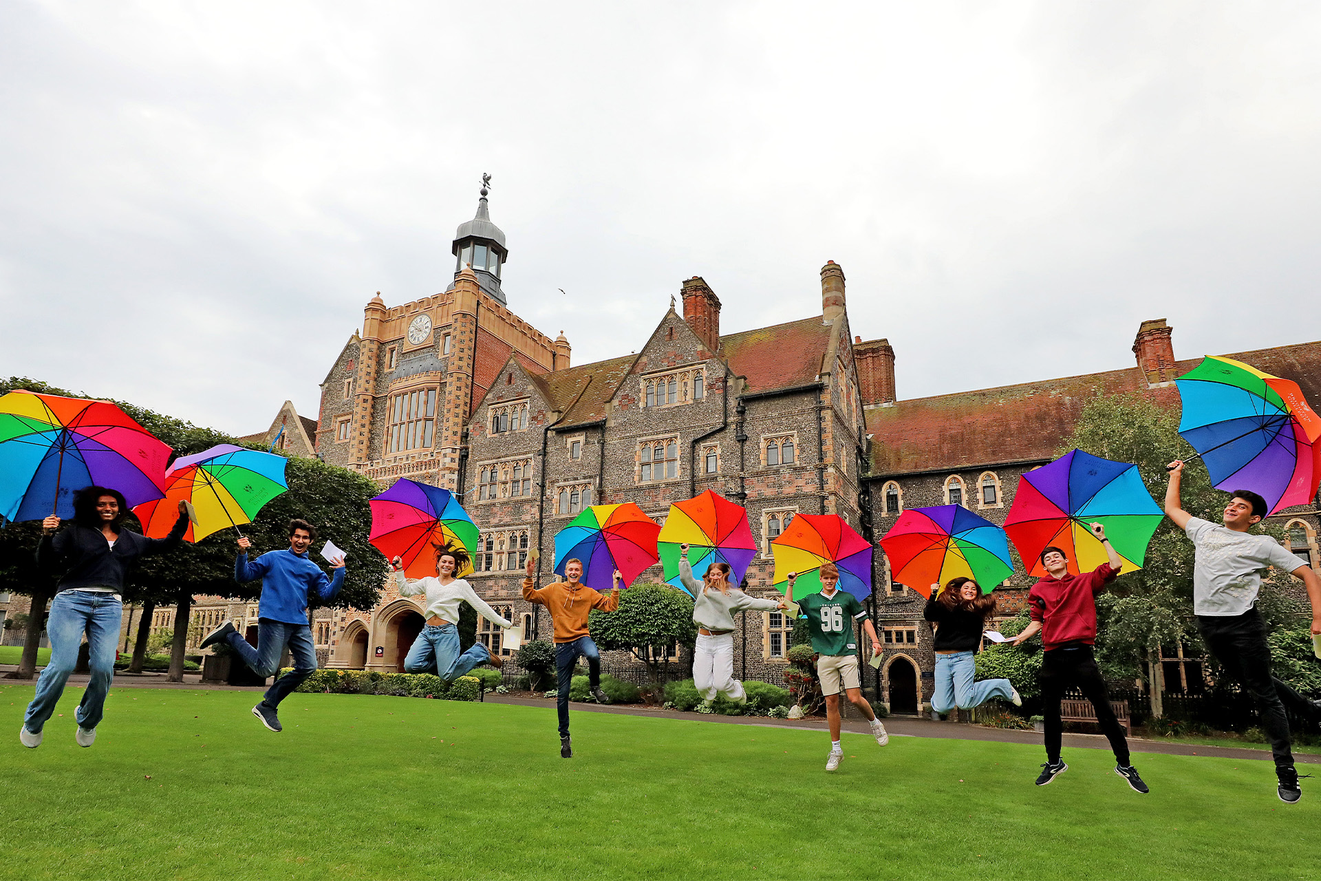 Brighton College pupils celebrating their GCSE results