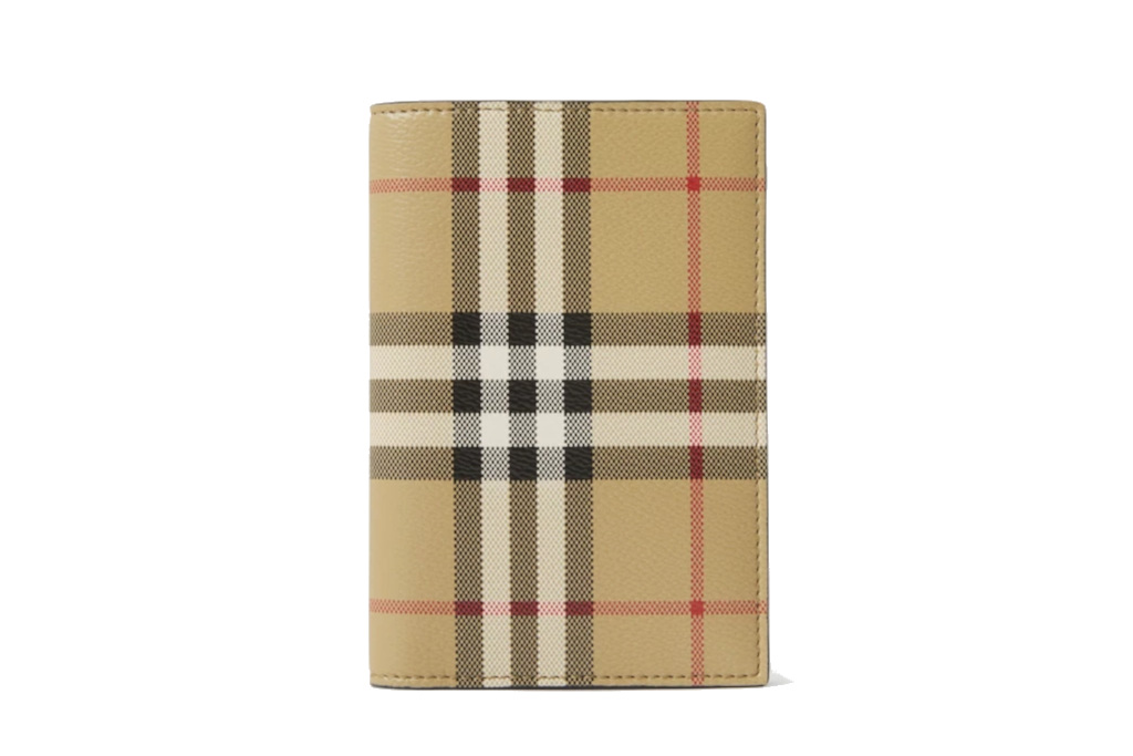 Burberry check passport holder