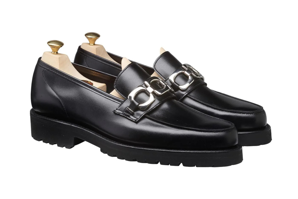 Black leather shoes