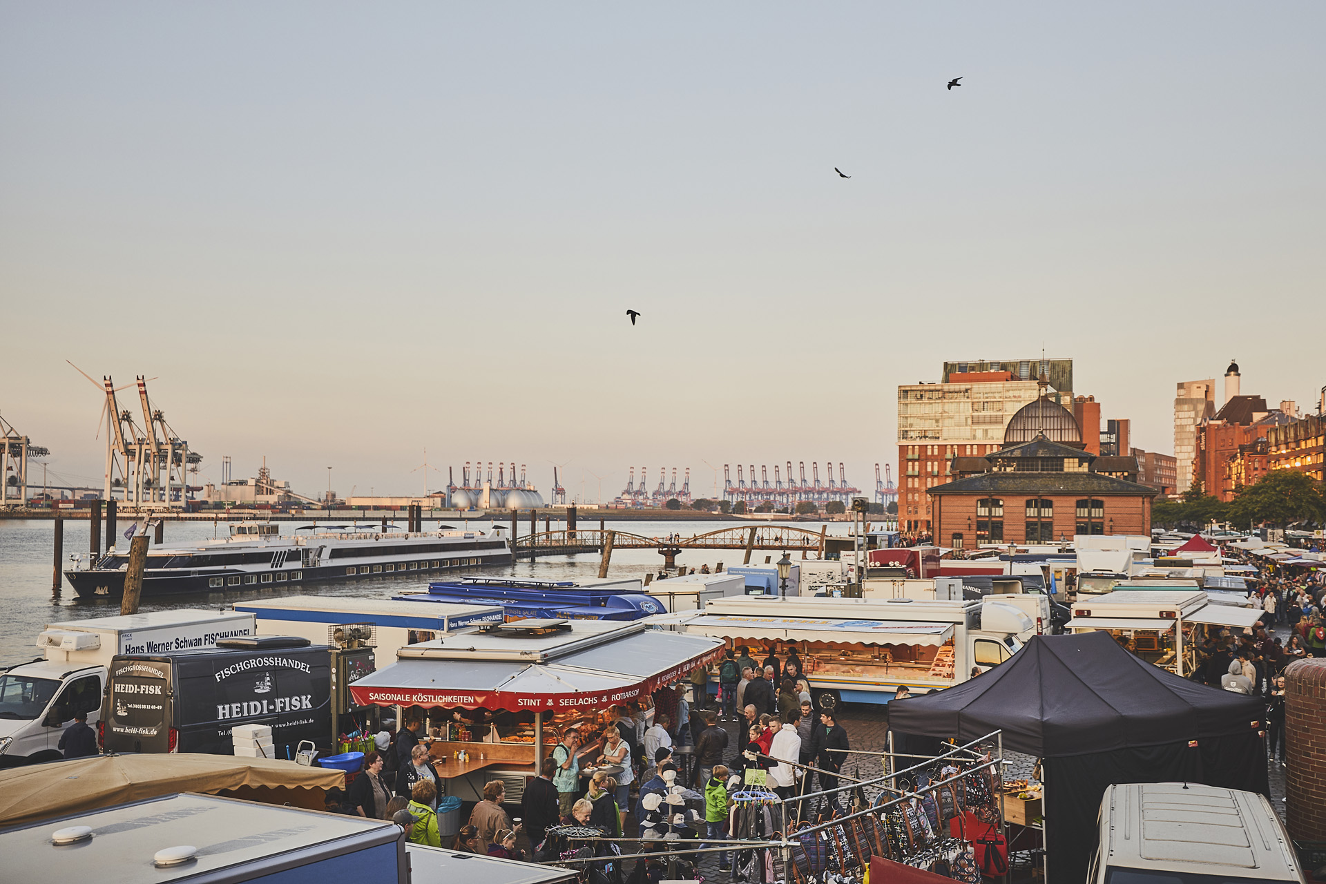 Hamburg fish market and harbour