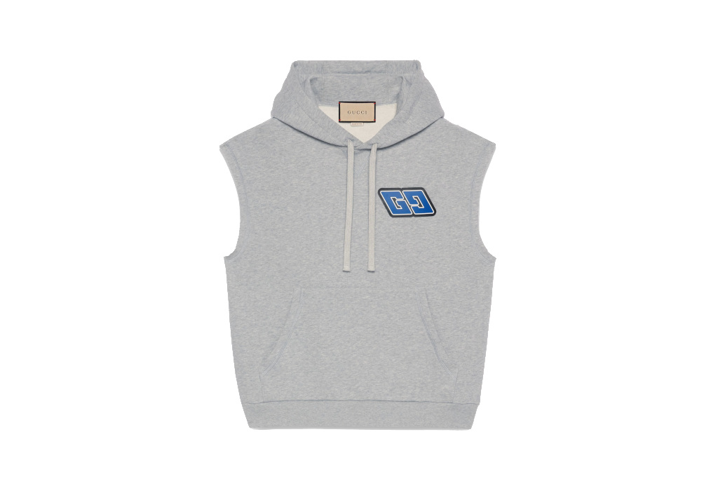 Grey sleeveless hoodie
