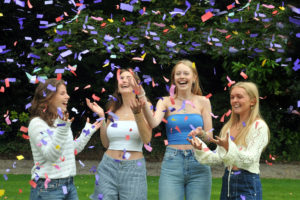 Harrogate Ladies' College students celebrating their results