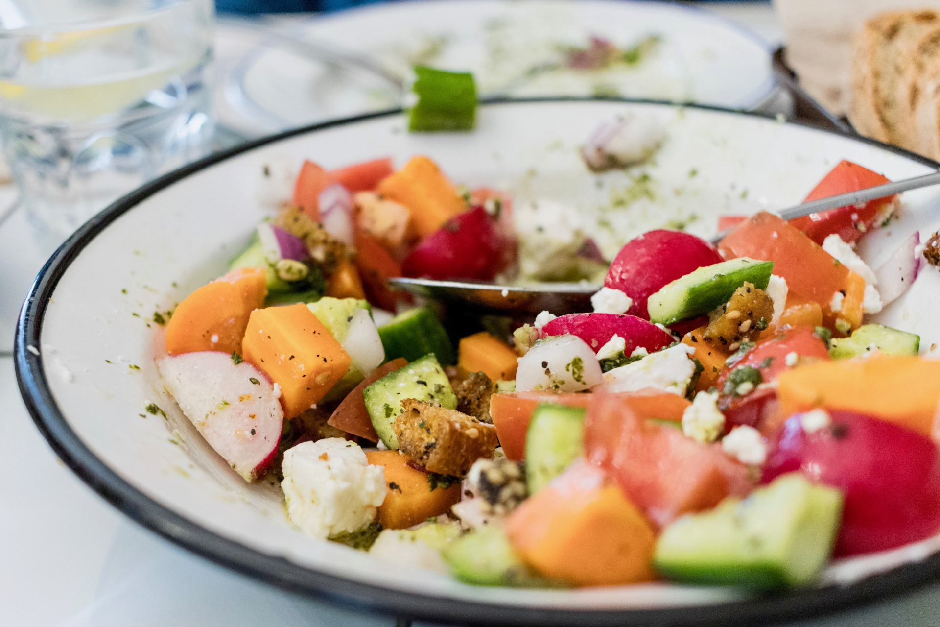 Close up of salad bowl