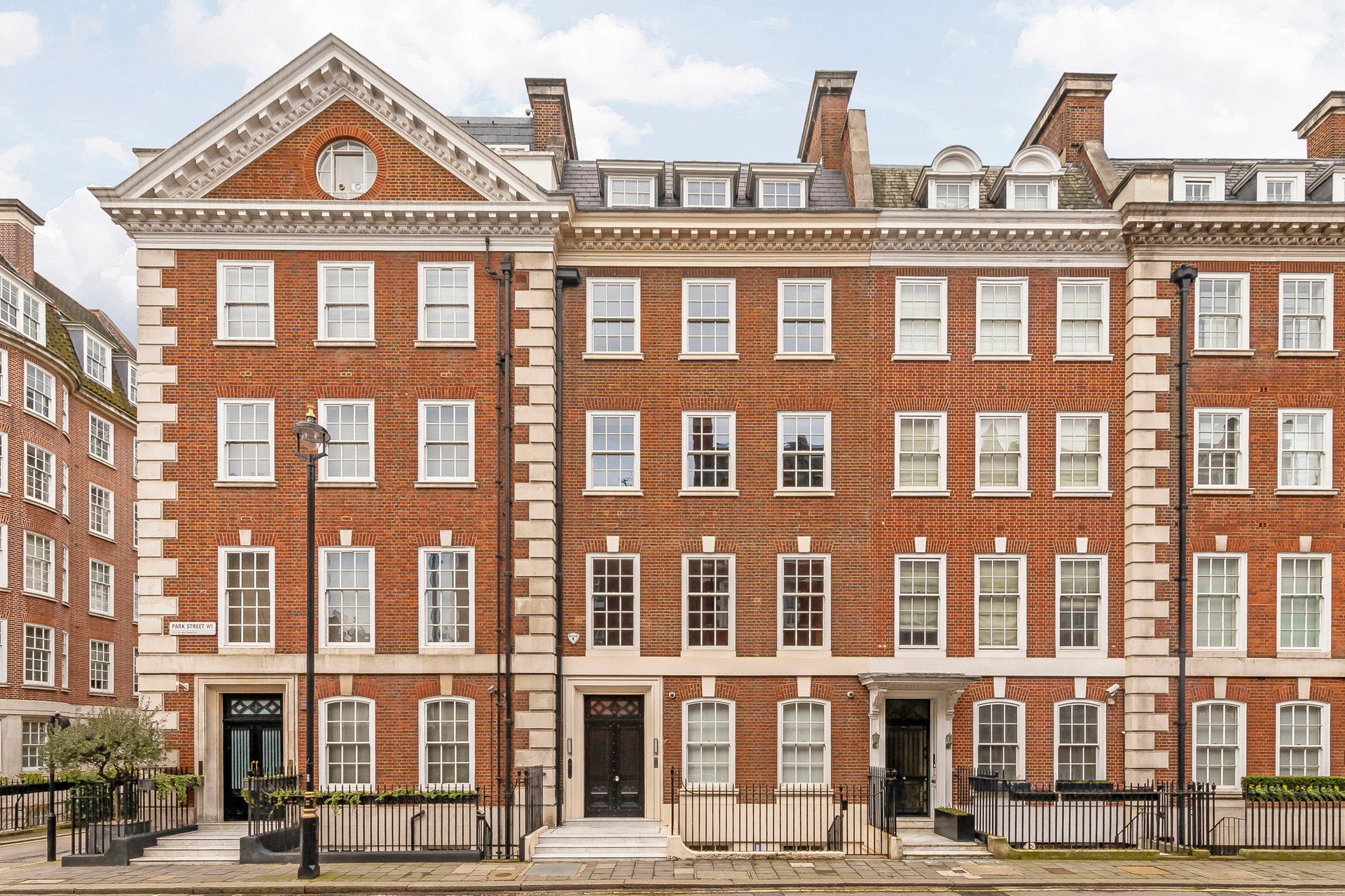 Red brick Mayfair townhouses