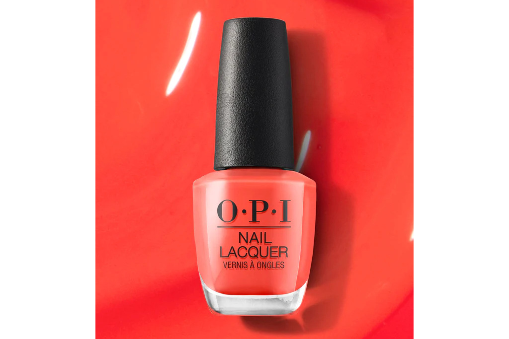 Orange nail varnish bottle