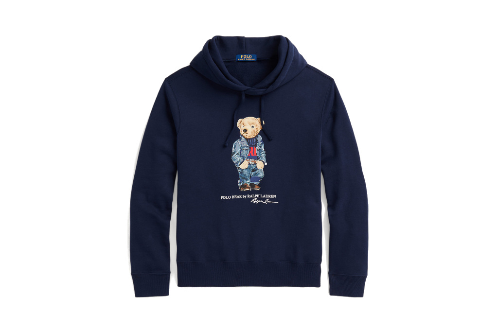 Navy hoodie with bear