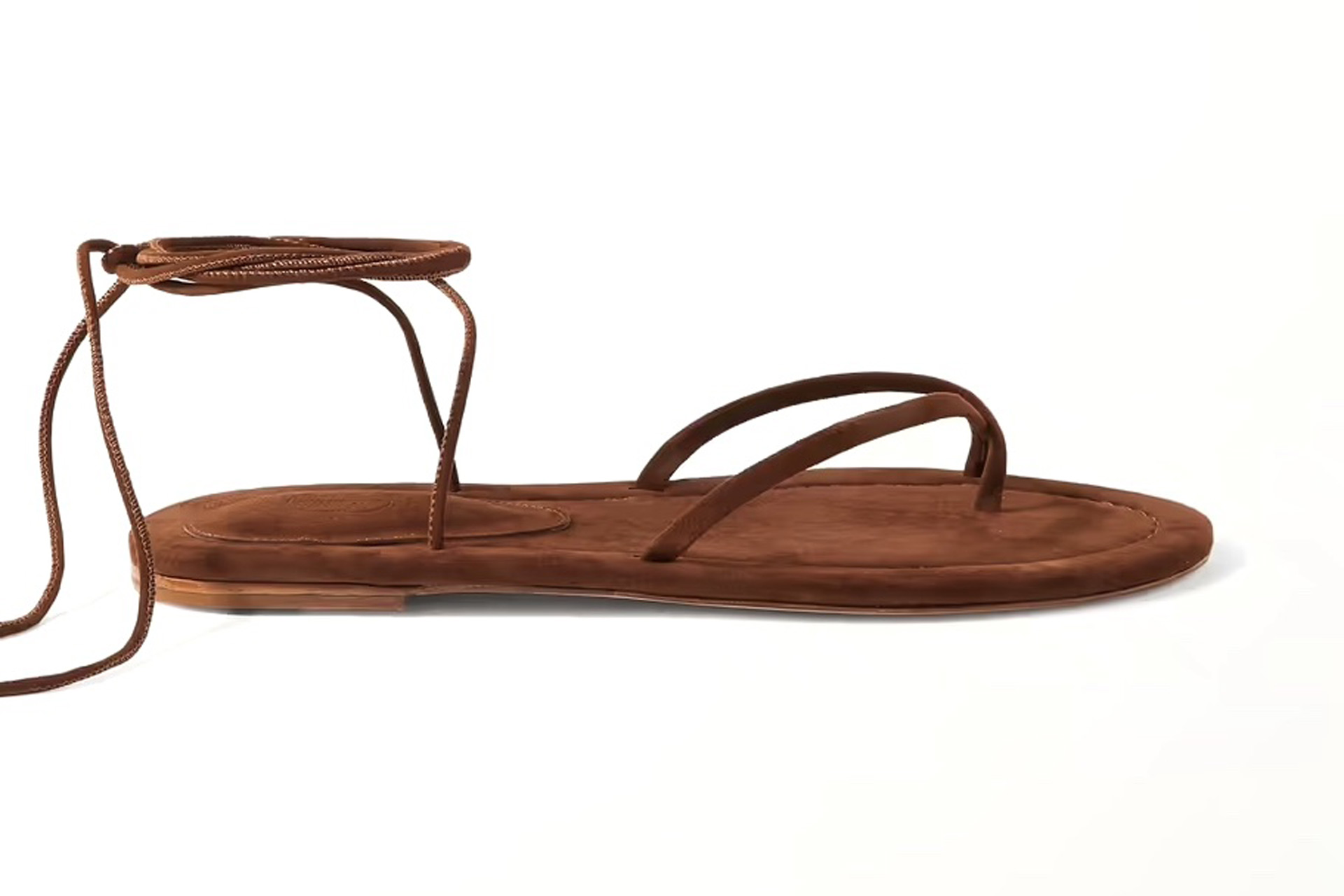 Tie-up brown sandals