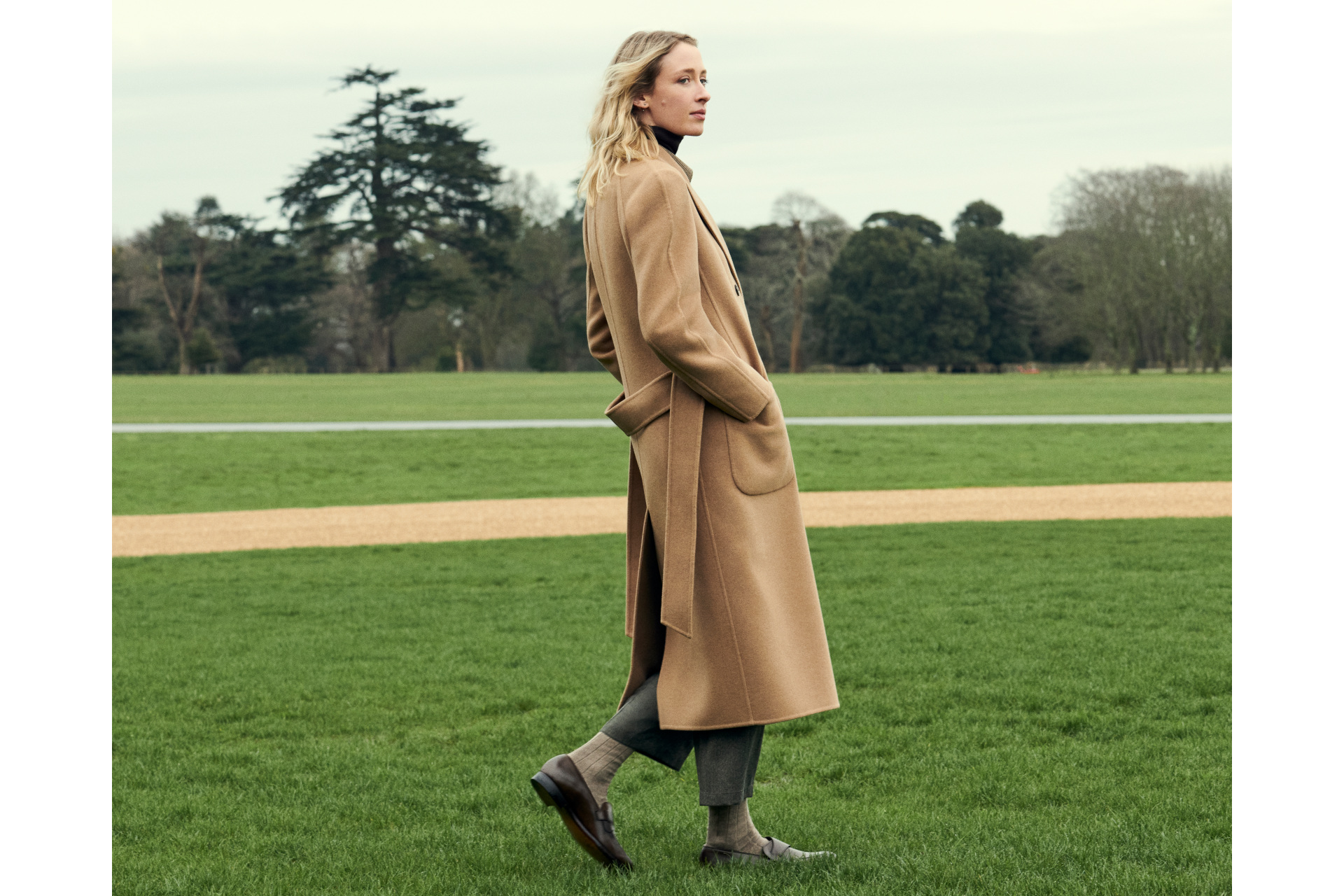 Woman in long coat