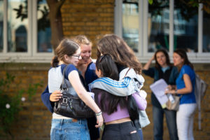 Surbiton High School pupils on A-level results day