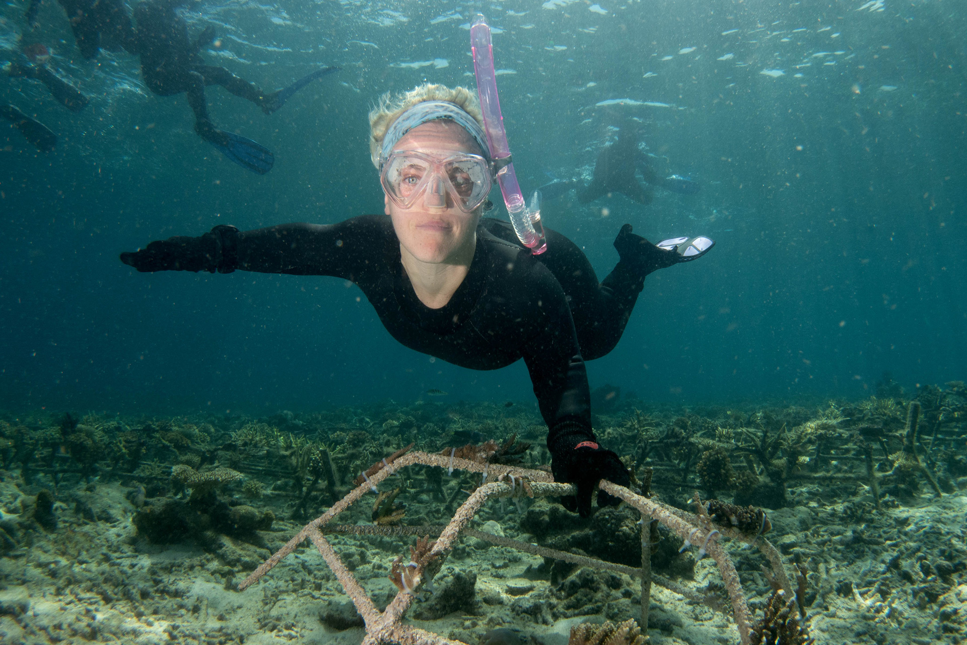 Ellie Simmonds swimming in the ocean