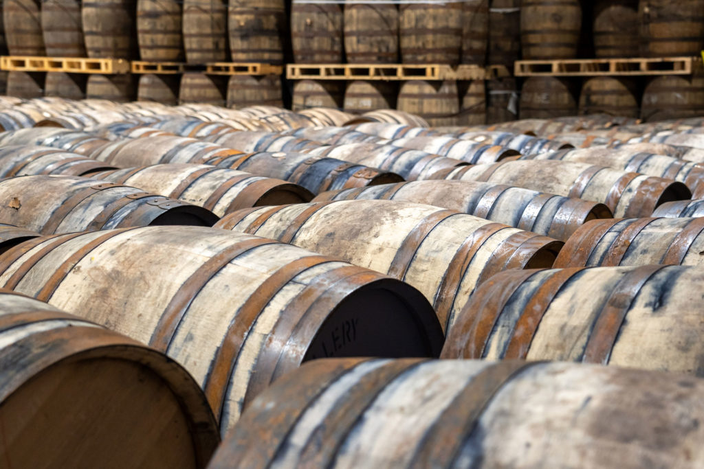 Whisky barrels in Scotland