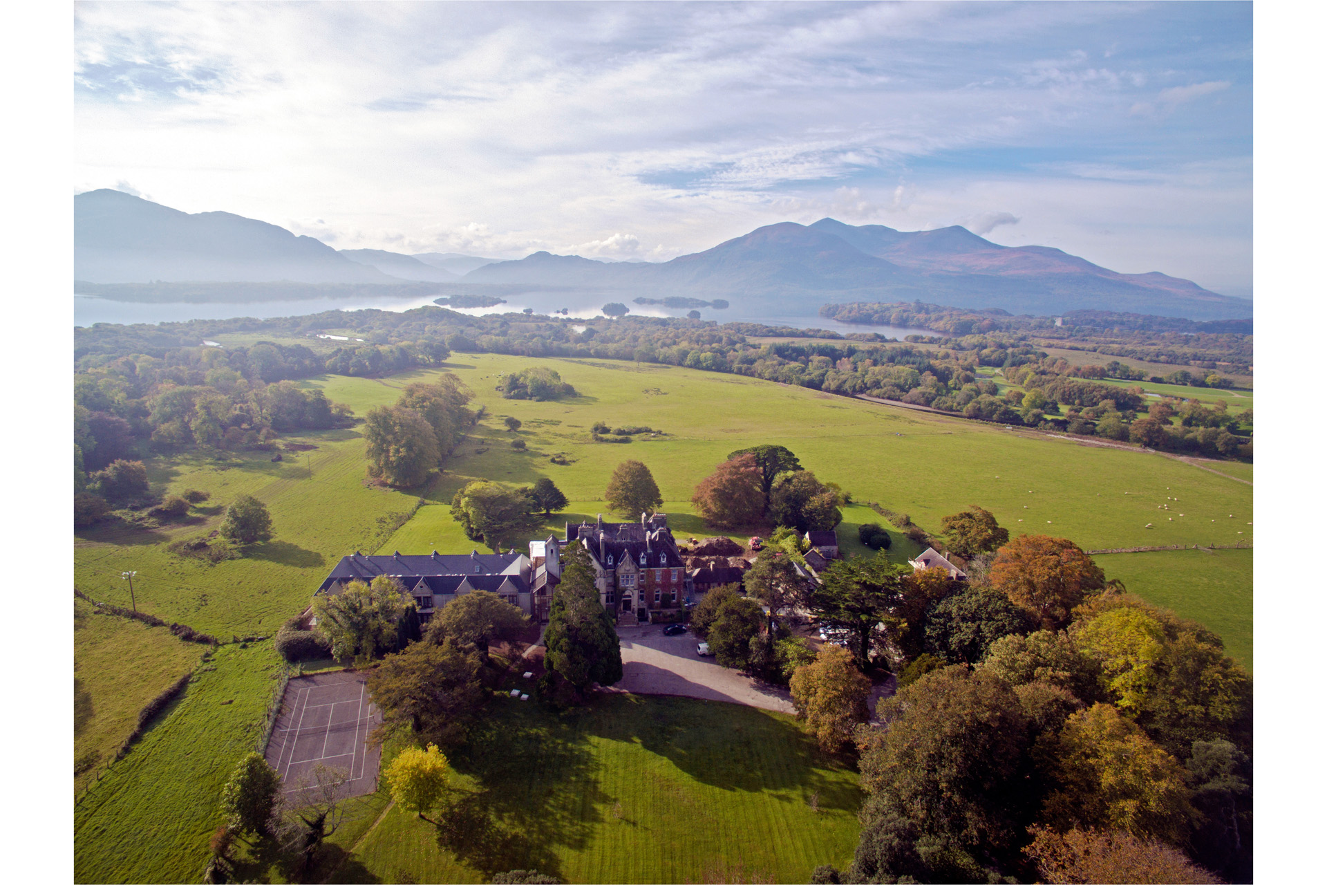 Cahernane House Hotel Aerial towards Lake