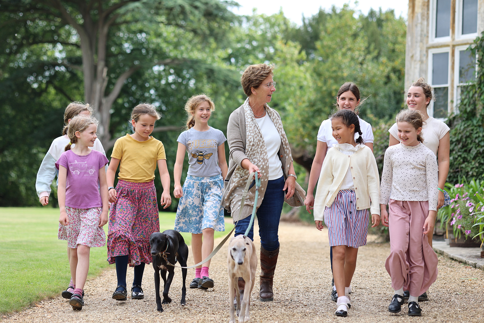 Mrs Hilary Phillips with Hanford girls