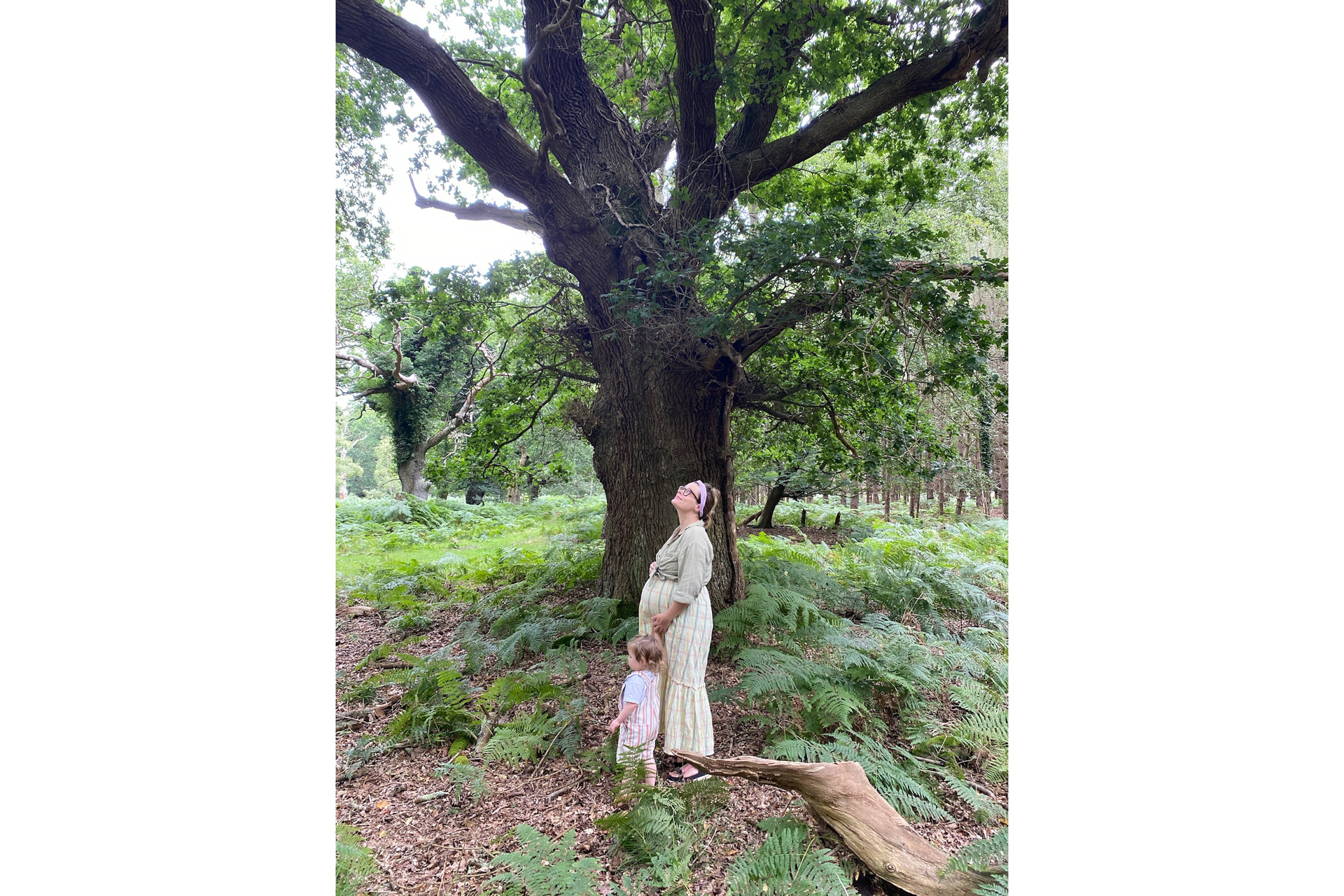 Emma and her daughter surrounded by nature in the New Forest