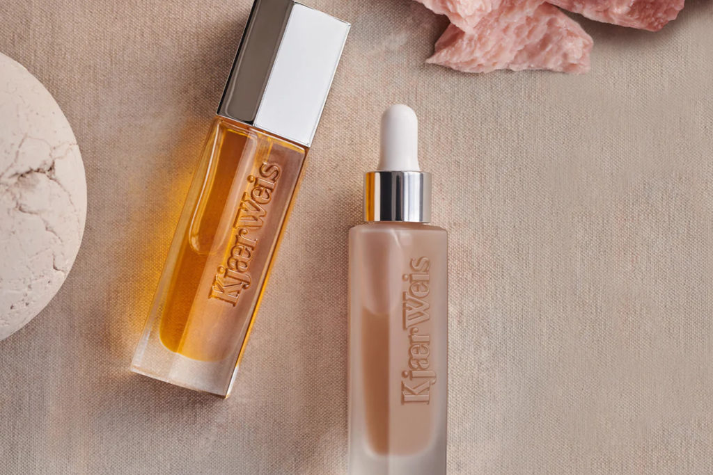 Serum bottles on neutral background