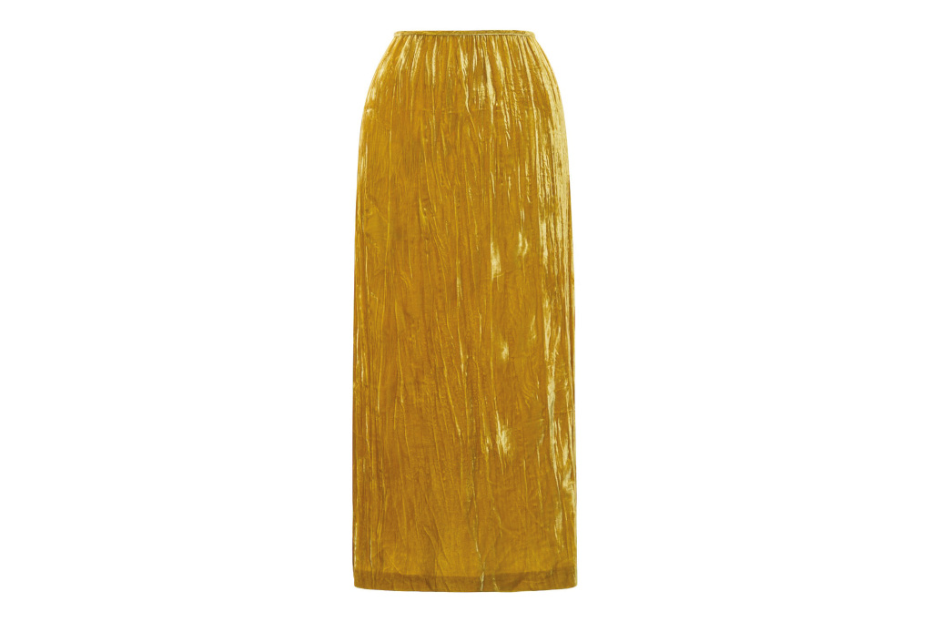 Gold velvet skirt