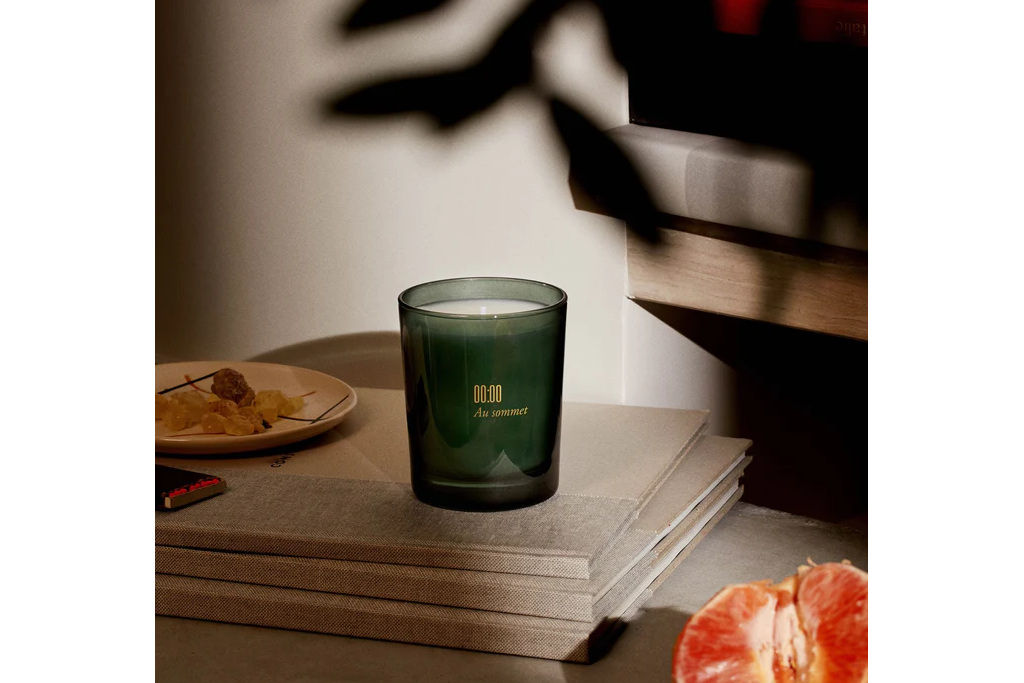 Candle on table