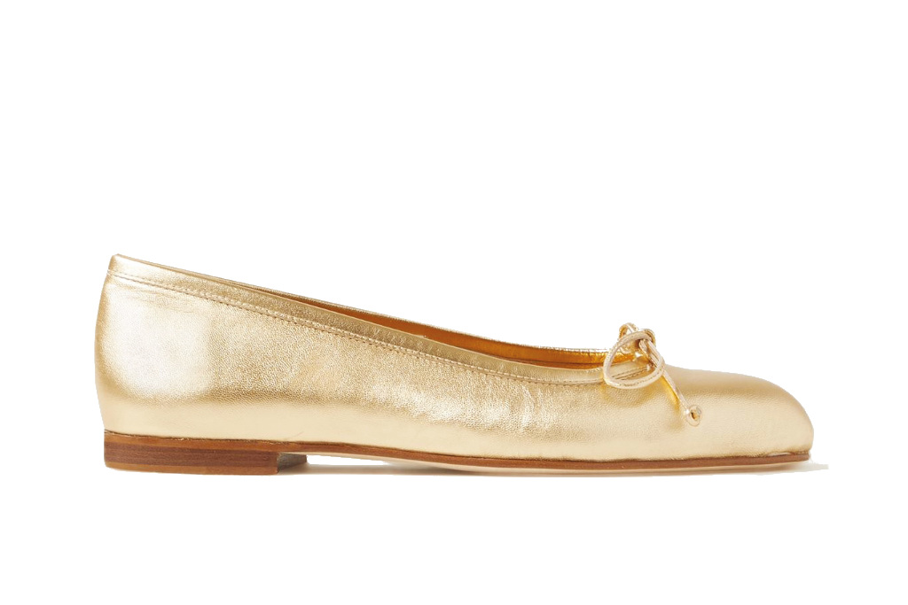 Gold ballet flats
