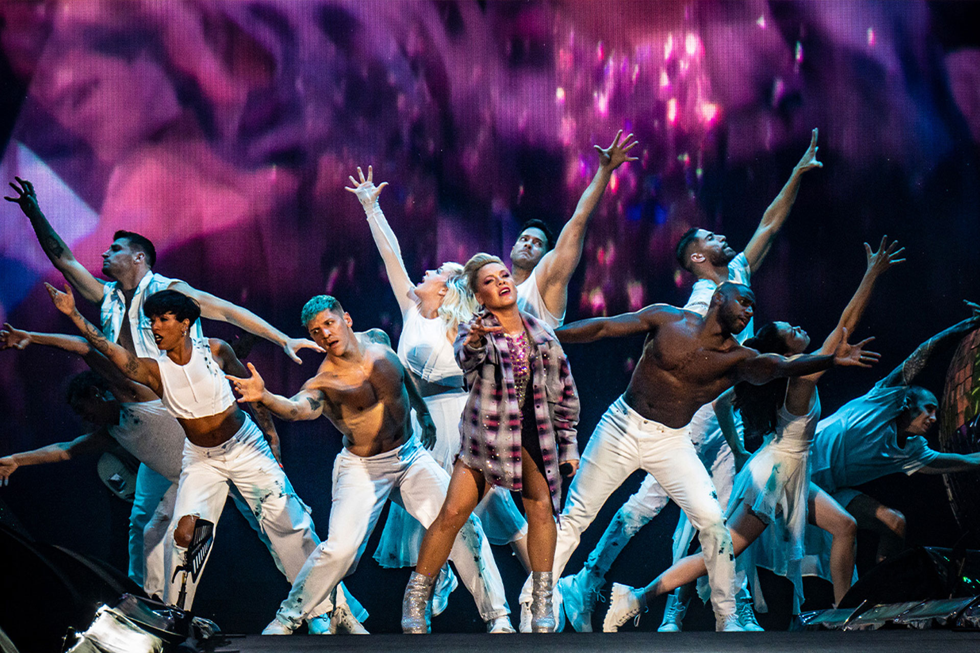 PINK performing on stage