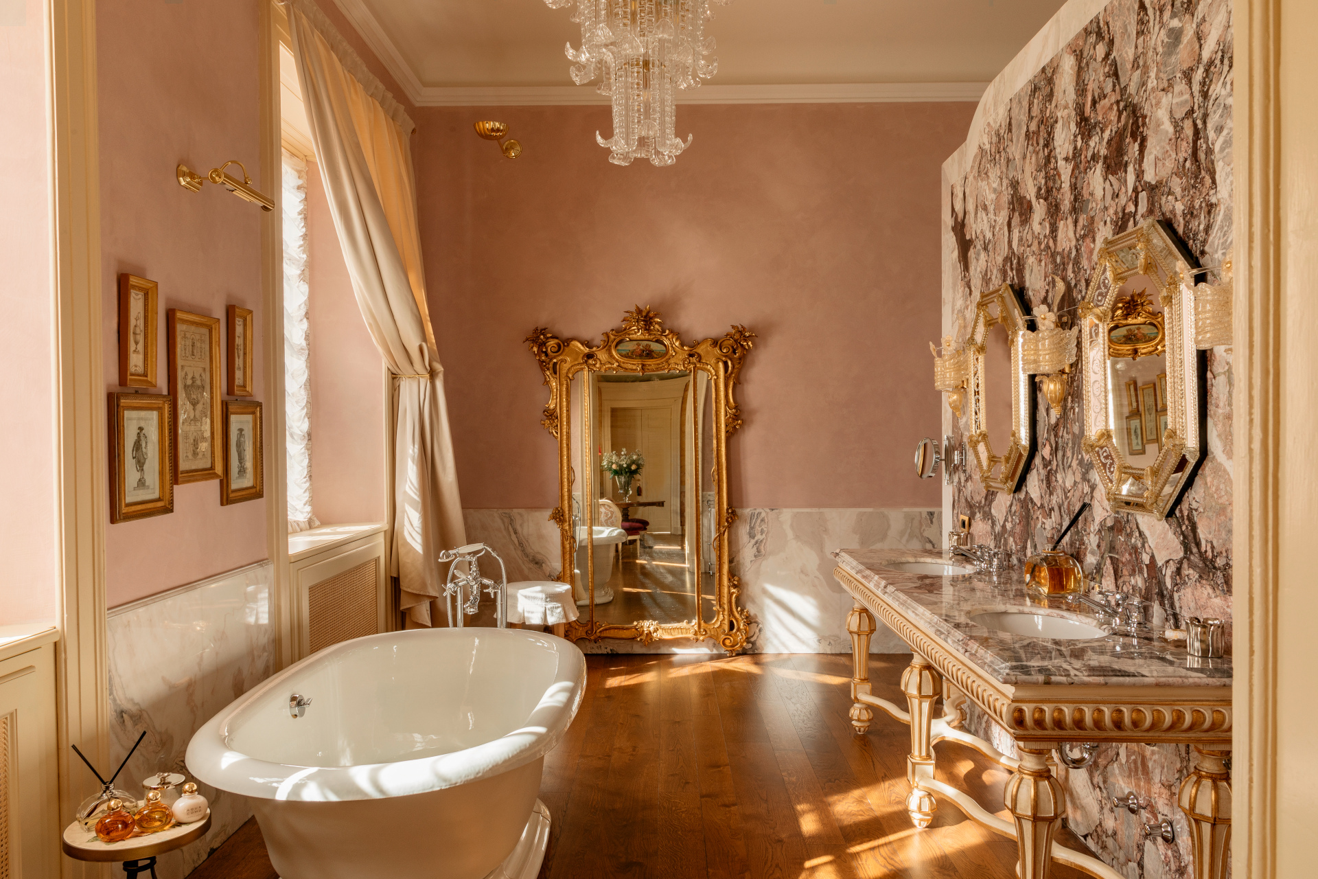 Ornate marble bathroom