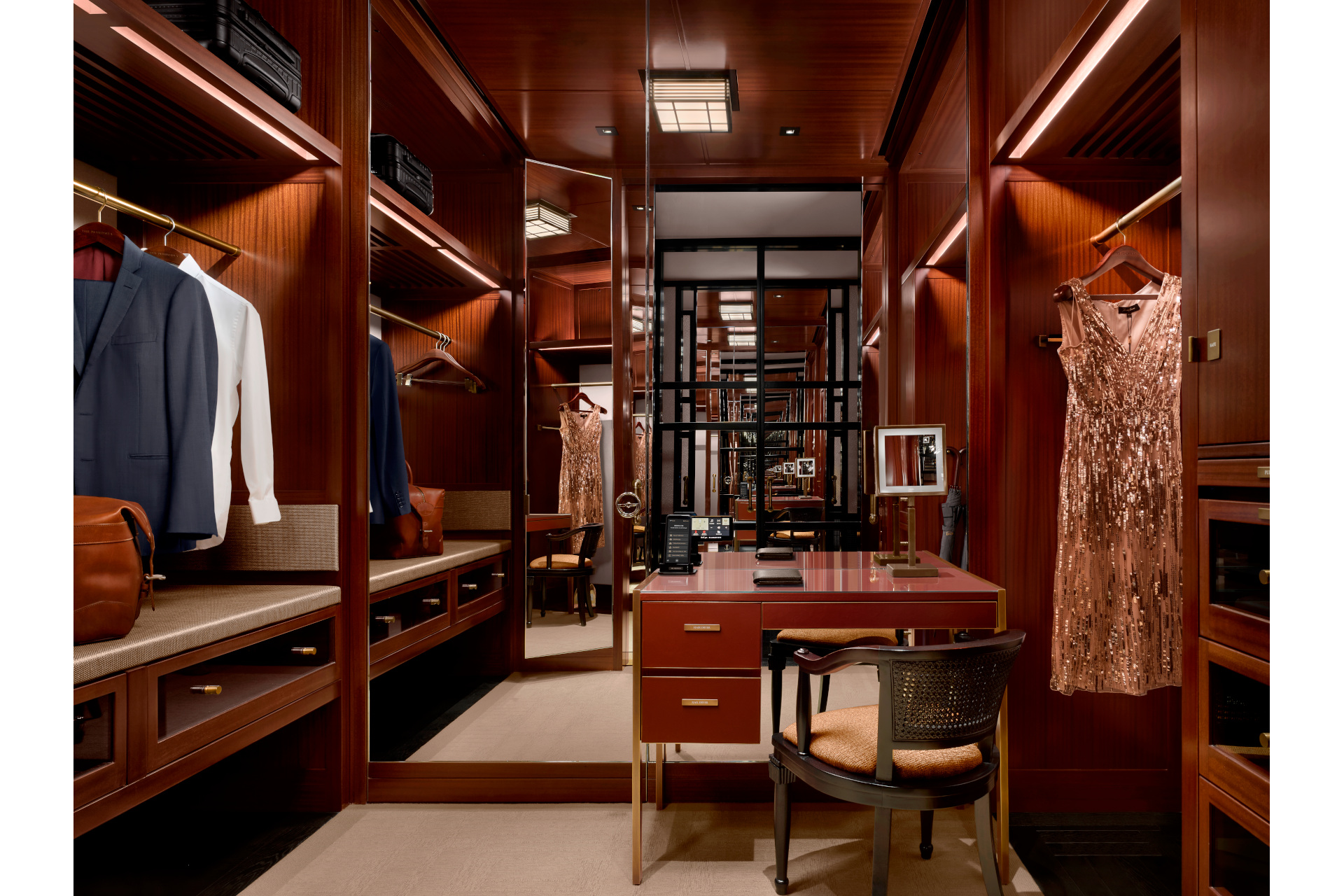 Wooden dressing room