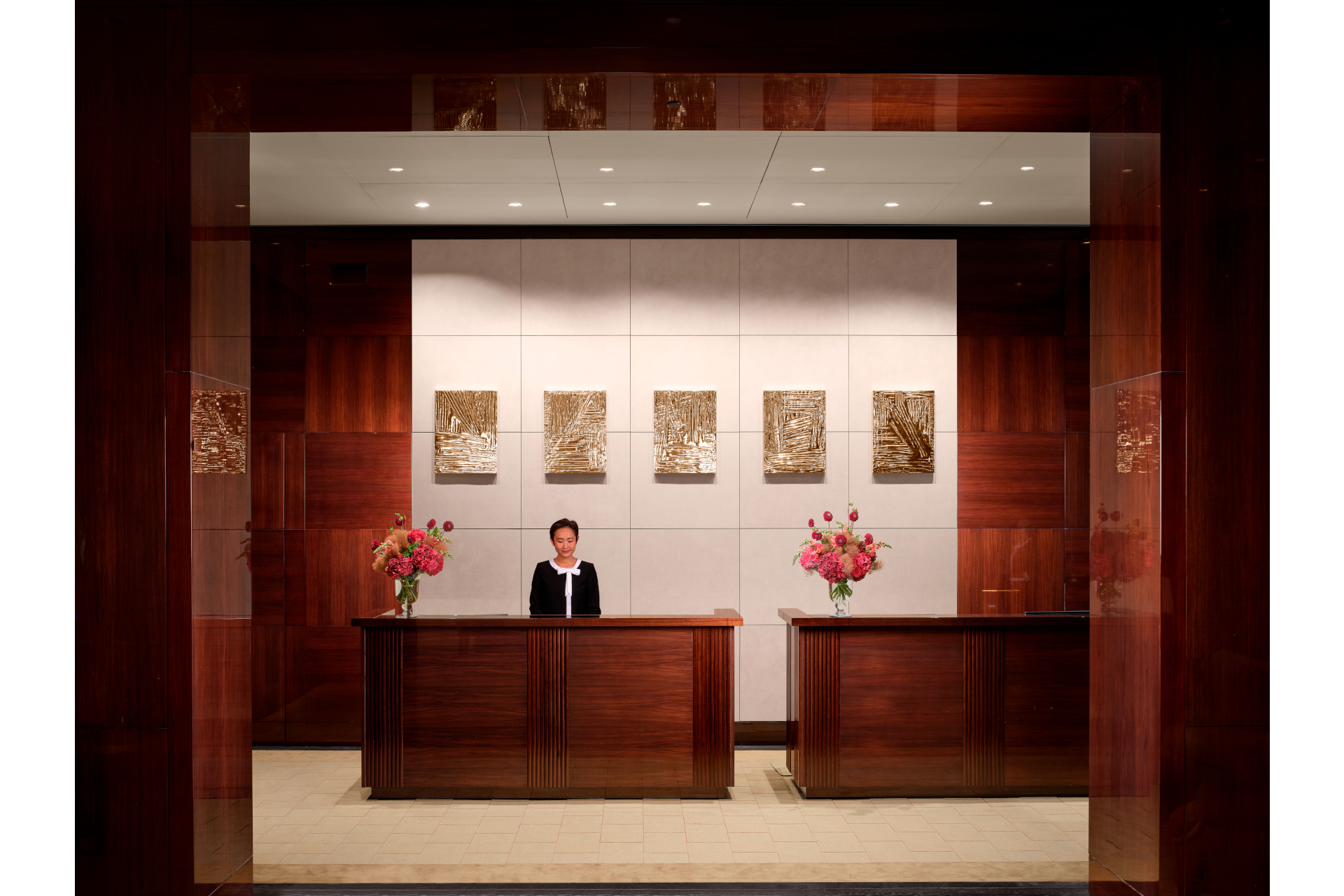 Wooden reception area