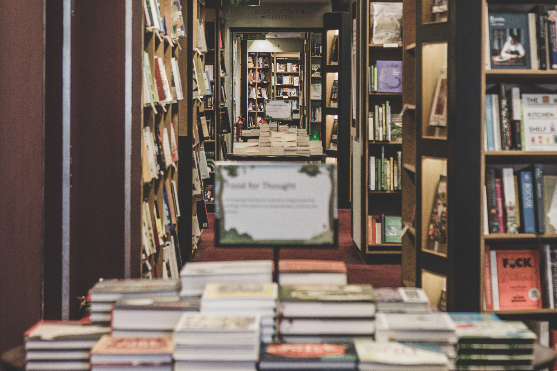 Inside of Waterstones bookshop