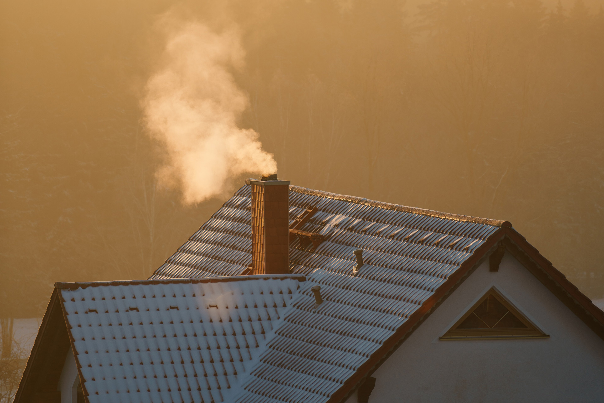 Smoke rising from chimney