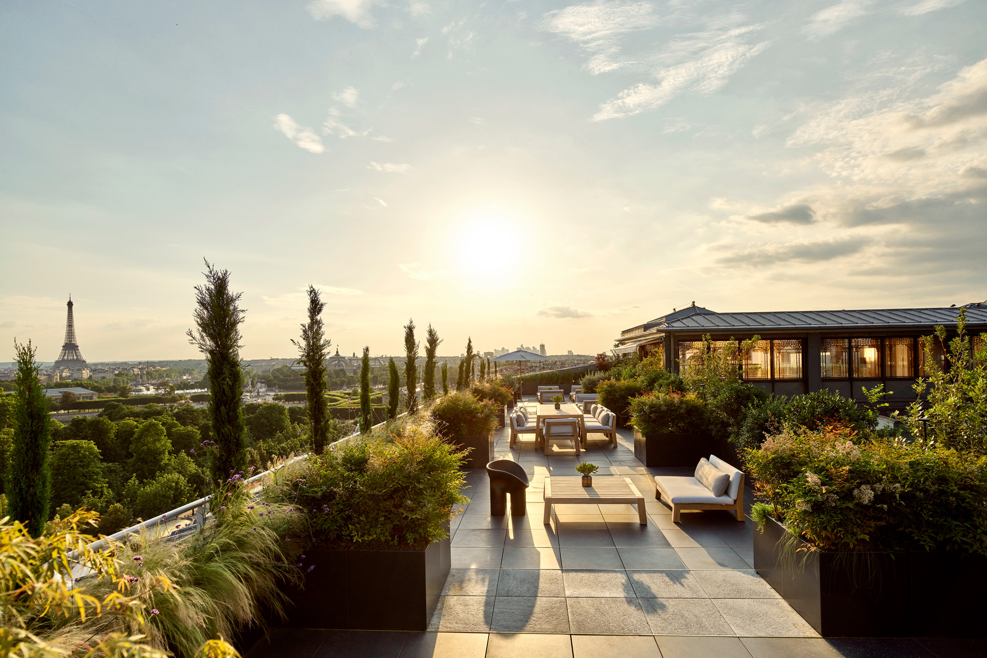 Terrace at the Belle Etoile suite in Le Meurice Paris