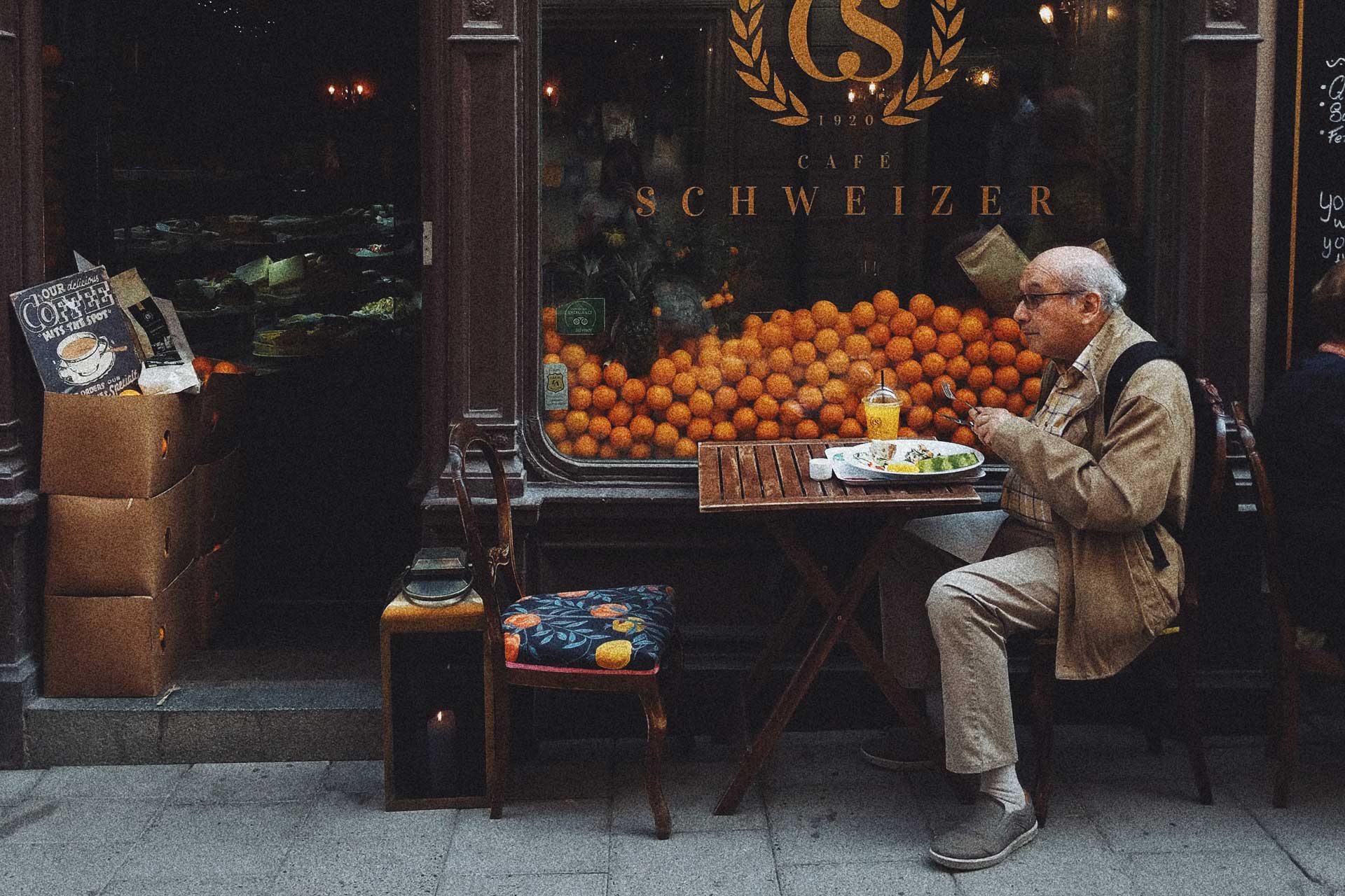 man having dinner alone