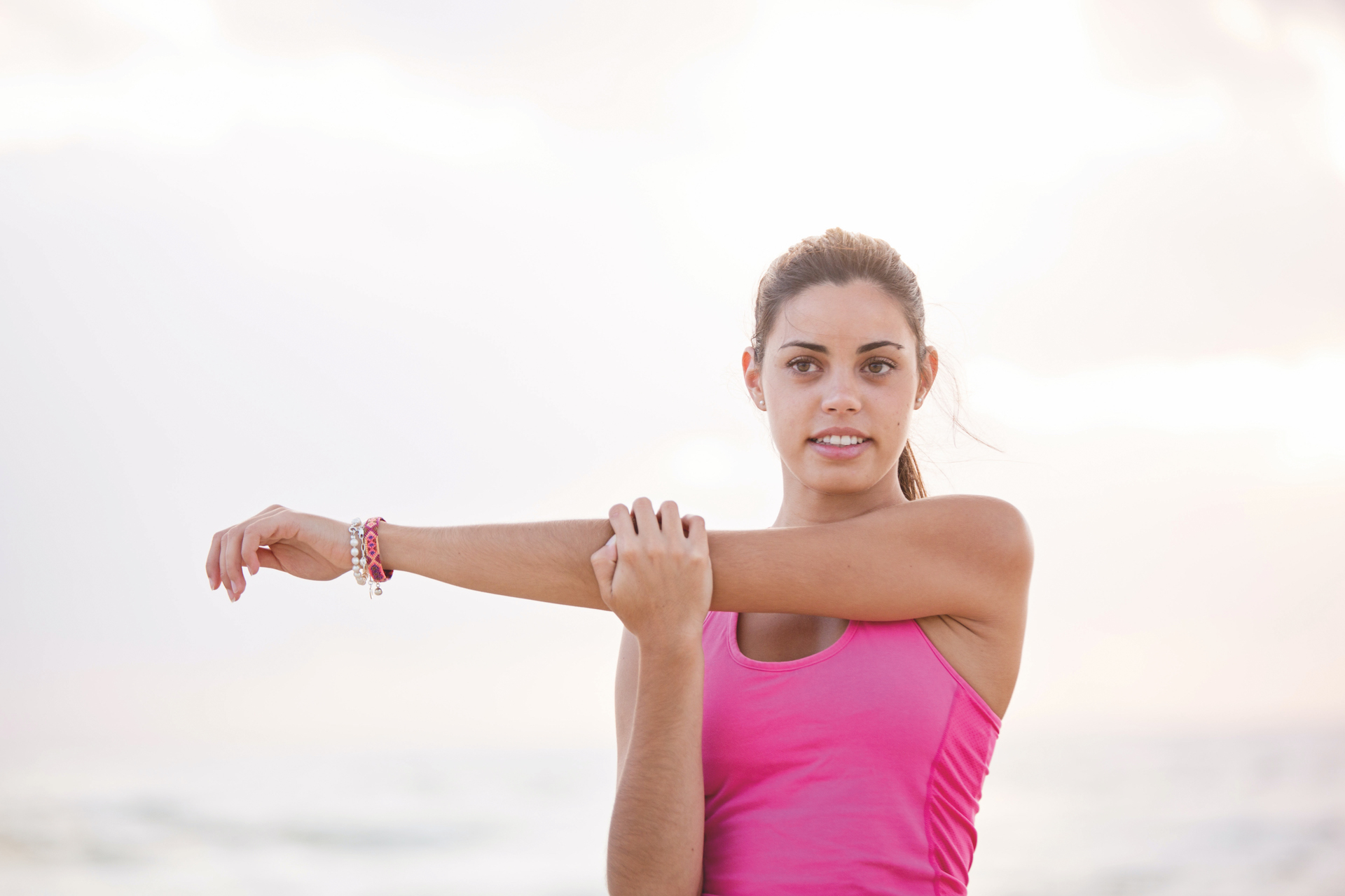 Woman stretching for joint health