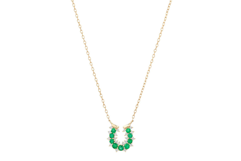 Green horse show necklace