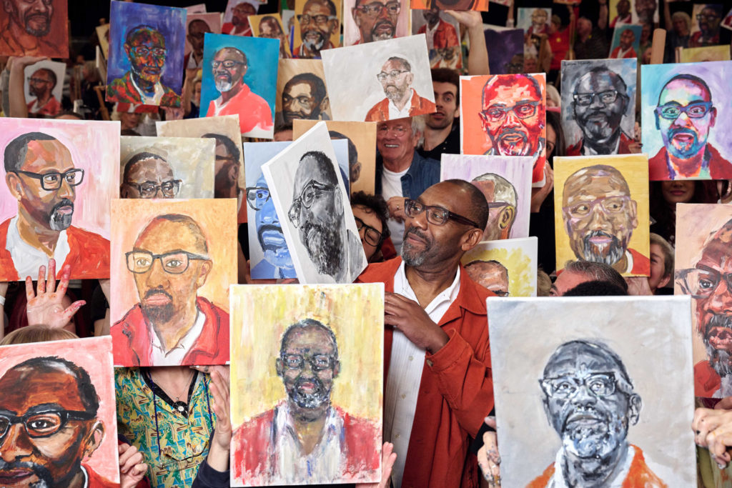 Sir Lenny Henry amongst some of the 200 portraits