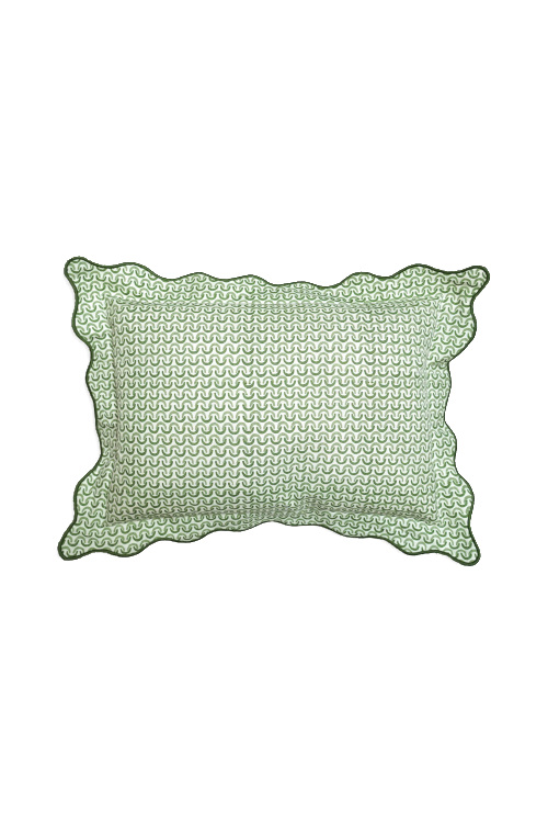 Green scalloped cushion