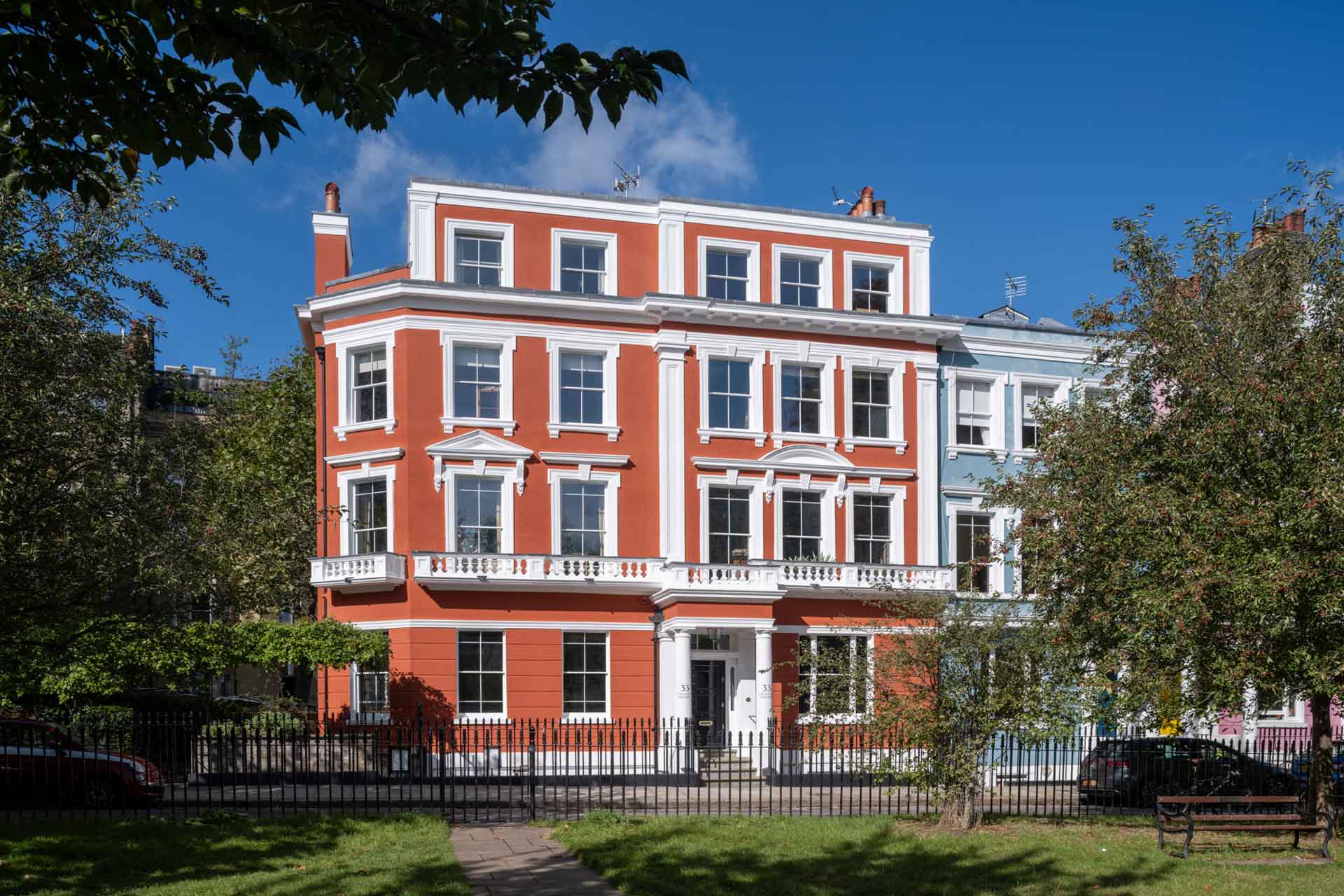 Pink Italianate villa in Primrose Hill